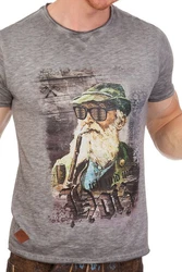 Hangowear Trachtenshirt FRITZ Herren grau/schlamm