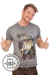 Hangowear Trachtenshirt FRITZ Herren grau/schlamm