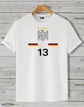 RMK T-Shirt Herren Shirt Trikot Fan Fuball Deutschland Germany EM WM 2024 Creme/Weiß/Dunkelblau