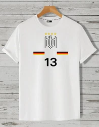 RMK T-Shirt Herren Shirt Trikot Fan Fuball Deutschland Germany EM WM 2024 Creme/Weiß/Dunkelblau