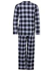 Henry Terre Schlafanzug Pyjama Set Langarm kariert