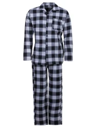 Henry Terre Schlafanzug Pyjama Set Langarm kariert