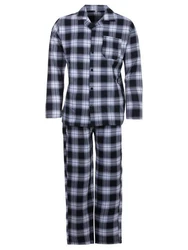 Henry Terre Schlafanzug Pyjama Set Langarm kariert