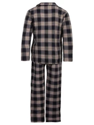 Henry Terre Schlafanzug Pyjama Set Langarm kariert