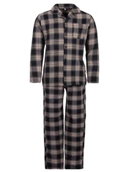 Henry Terre Schlafanzug Pyjama Set Langarm kariert