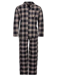 Henry Terre Schlafanzug Pyjama Set Langarm kariert
