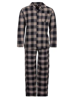 Henry Terre Schlafanzug Pyjama Set Langarm kariert