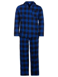 Henry Terre Schlafanzug Pyjama Set Langarm Blau/Dunkelblau/Hellblau