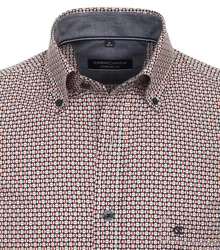 CASAMODA Kurzarmhemd B.D. Comfort Fit Braun/Rot/Bordeaux