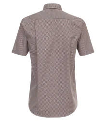 CASAMODA Kurzarmhemd B.D. Comfort Fit Braun/Rot/Bordeaux