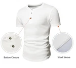 JMIERR T-Shirt Henley Shirt Kurzarm Muscle Slim Fit Basic Sommer Braun/Schwarz/Weiß/Khaki/Creme/Beige