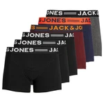 Jack & Jones Unterhemd Sense Trunks 3-Pack 3612 Schwarz/Rot/Grau/Dunkelrot/Dunkelgrau