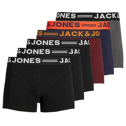 Jack & Jones Unterhemd Sense Trunks 3-Pack 3612 Schwarz/Rot/Grau/Dunkelrot/Dunkelgrau