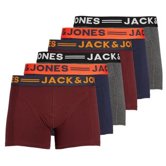 Jack & Jones Unterhemd Sense Trunks 3-Pack 3612 Rot/Dunkelrot/Lila/Orange