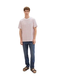 TOM TAILOR 5-Pocket Jeans Rot/Weiß