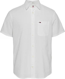 Kurzarmhemd TJM REG LINEN BLEND SS SHIRT mit Logostickerei