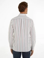 Tommy Hilfiger Langarmhemd HILFIGER DOUBLE STP RF SHIRT Weiß/Rosa