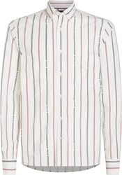 Tommy Hilfiger Langarmhemd HILFIGER DOUBLE STP RF SHIRT Weiß/Rosa