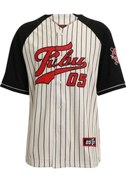 Fubu T-Shirt Fubu Herren FM231-008-1 FUBU Varsity Pinstriped Baseball Shirt (1-tlg)