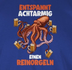 Shirtracer T-Shirt Entspannt 8 armig reinorgeln Blau/Lila/Dunkelblau