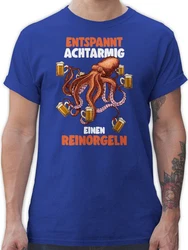 Shirtracer T-Shirt Entspannt 8 armig reinorgeln Blau/Lila/Dunkelblau