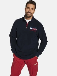Jan Vanderstorm Fleecepullover SIETSE Dunkelblau/Hellblau/Rot