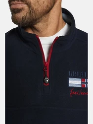 Jan Vanderstorm Fleecepullover SIETSE Dunkelblau/Hellblau/Rot