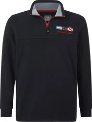 Jan Vanderstorm Fleecepullover SIETSE Dunkelblau/Hellblau/Rot