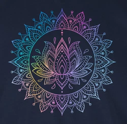 Shirtracer T-Shirt Lotusblume Spirituelle Meditation Mandala Dunkelblau/Lila/Mischfarben/Rosa