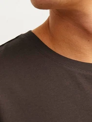 Jack & Jones T-Shirt JJEORGANIC BASIC TEE SS O-NECK (1-tlg) dunkelbraun