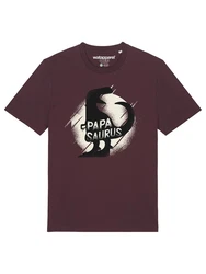 wat? Apparel T-Shirt Papasaurus Bordeaux/Lila/Dunkelrot/Braun/Dunkelbraun