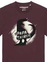 wat? Apparel T-Shirt Papasaurus Bordeaux/Lila/Dunkelrot/Braun/Dunkelbraun