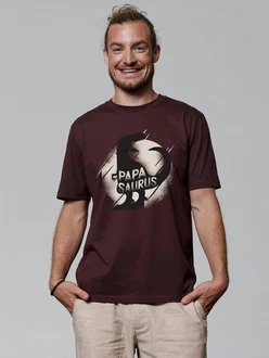 wat? Apparel T-Shirt Papasaurus Bordeaux/Lila/Dunkelrot/Braun/Dunkelbraun