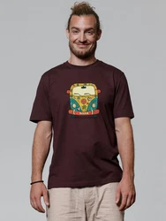 wat? Apparel T-Shirt Hippies Bus Dunkelrot/Bordeaux/Braun