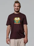 wat? Apparel T-Shirt Hippies Bus Dunkelrot/Bordeaux/Braun