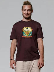 wat? Apparel T-Shirt Hippies Bus Dunkelrot/Bordeaux/Braun