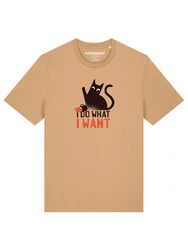 wat? Apparel T-Shirt Cat Dunkelrot/Beige/Braun/Khaki