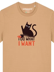 wat? Apparel T-Shirt Cat Dunkelrot/Beige/Braun/Khaki