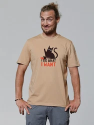 wat? Apparel T-Shirt Cat Dunkelrot/Beige/Braun/Khaki