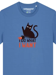 wat? Apparel T-Shirt Cat Hellblau/Blau/Grau