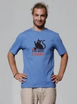 wat? Apparel T-Shirt Cat Hellblau/Blau/Grau
