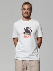 wat? Apparel T-Shirt Cat Weiß/Dunkelrot