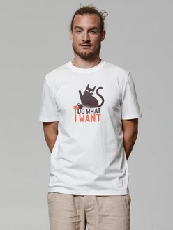wat? Apparel T-Shirt Cat Weiß/Dunkelrot