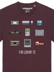 wat? Apparel T-Shirt Videogames Bordeaux/Dunkelrot/Braun/Dunkelbraun