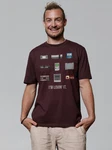 wat? Apparel T-Shirt Videogames Bordeaux/Dunkelrot/Braun/Dunkelbraun
