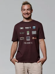 wat? Apparel T-Shirt Videogames Bordeaux/Dunkelrot/Braun/Dunkelbraun
