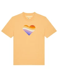 wat? Apparel T-Shirt Rainbow Heart Gold/Gelb/Orange/Beige