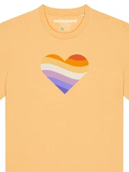 wat? Apparel T-Shirt Rainbow Heart Gold/Gelb/Orange/Beige