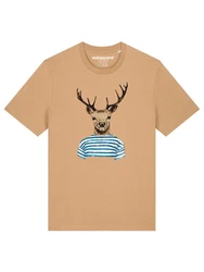 wat? Apparel T-Shirt Hirsch Türkis/Beige
