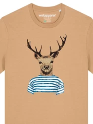 wat? Apparel T-Shirt Hirsch Türkis/Beige
